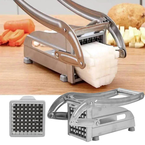 Restaurant Grade French Fries Cutter With Stainless Steel Blades Manual Vegetable Slicer for potatoes and carrots in use