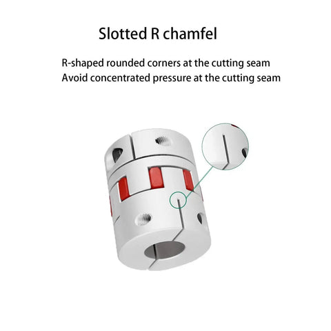 Aluminum Plum Flexible Shaft Coupling D30L42 Bore 8mm To 16mm with slotted R chamfer for 3D printer and CNC machine
