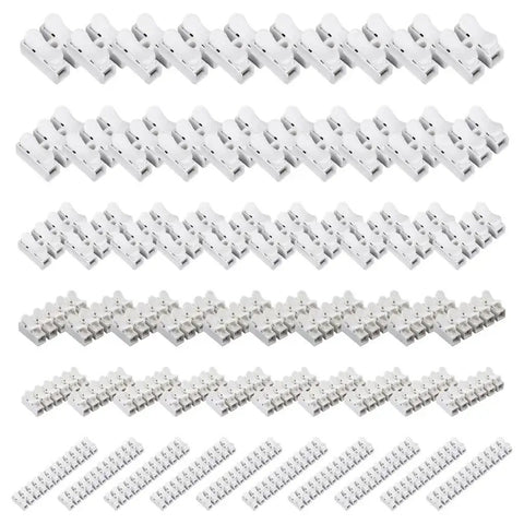 High Conductivity Quick Connect Terminal Block No Tools Needed For Instant Cable Wiring Heat Resistant Spring Clamp Terminal Durable Insulation Corrosion Resistant Conductors For Safe Electrical Run visible in rows