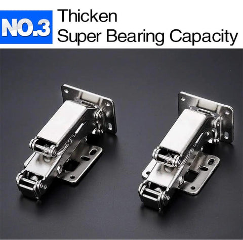 170 Degree Frameless Cabinet Door Hinges With Hidden Hydraulic Soft Closing And Adjustable Mounting Stainless Steel Full Coverage Pair