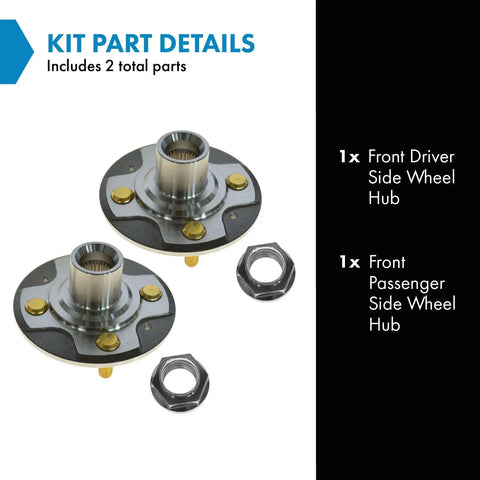 Beef Up Your Ride With This Front Wheel Hub Assembly Set Of 2 For 2001-2005 Honda Civic DX EX GX HX LX Hybrid And 2009-2012 Honda Fit 2013 Fit Base Sport