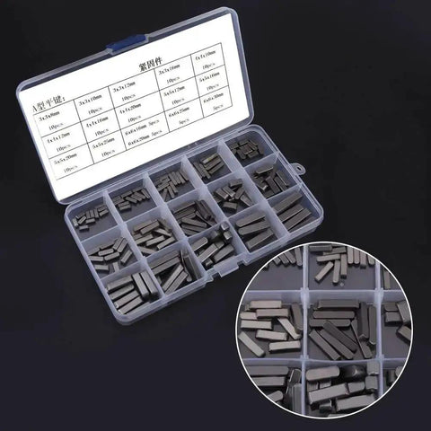 140 Piece Round Ended Drive Shaft Keys Set In Metric Key Stock For Fasteners Pro Grade Stainless Steel With Organized Case