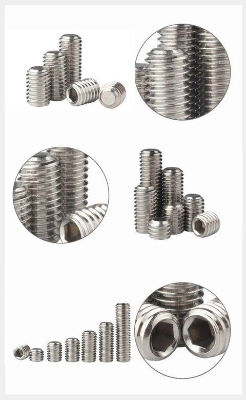 480 Piece SAE Internal Hex Drive Cup Point Screws Assortment Kit With 24 Sizes In 304 Stainless Steel Hex Allen Head Socket Set Grub Screws Bolts