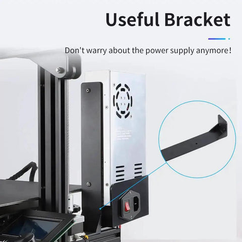 Ender 3 Dual Z Axis Upgrade Kit metal power supply holder installation on 3D printer for Ender 3 Pro and Ender 3 V2