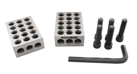Ultra Precision One Two Three Blocks Set With Screw In Plastic Box By Accusize Industrial Tools 23 Hole Block Kit With 0.0001 Inch Squareness