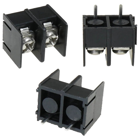 10 Pack Black 2 Position Plug And Play Terminal Block Connector 7.62mm Pitch PCB Mount Plastic Screw Terminal Block For Small Electronics