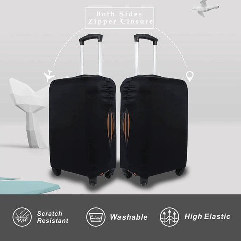 Travel Luggage Cover for 18 to 22 Inch Suitcases Black Size S Durable 250G Spandex Polyester Protector With Bold Sublimation Print