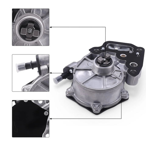 Brake vacuum pump; AULINK OE replacement for GM 1.4L/1.5L engines, aluminum body with black mounting plate.