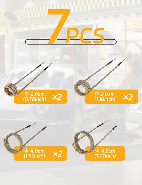 Induction Heater Coil Kit With Seven Insulated Coils For Safe Reusable Induction Heating Projects Pro Grade Abrasion Resistant Coated Coils