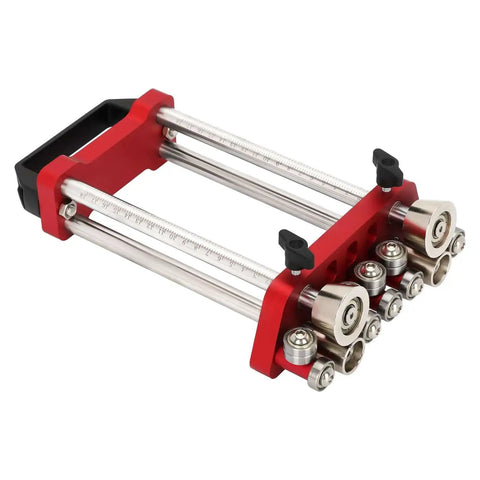 Pro Grade Sheet Metal Bender Tool With 2 Station Design For Roofing And Fabrication showing adjustable depth and roller system.