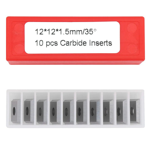 High Performance 12x12x1.5mm Carbide Insert With Four Cutting Edges And 35 Degree Cutting Angle Straight Hole Pack Of 10 For CNC Milling And Metalworking Tungsten Carbide Tough As Nails Long Lasting in packaging