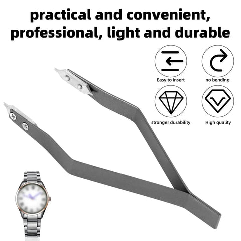 Watch Spring Bar Tweezers Set Made From Aluminum Alloy Precision Pliers Kit for easy watch band adjustment and repair.