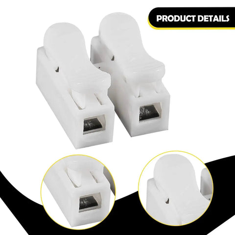 Close-up of 100 Pieces Spring Wire Connector Electrical Cable Clamp Terminal Block Connector Push In No Fuss Quick Plug