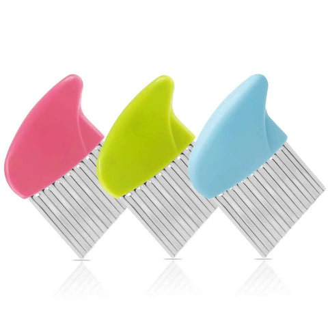 Crinkle Cutter Knife Set With Wavy Blades For Vegetables And Fries Includes 3 Potato Carrot Wave Cutters with colorful ABS handles