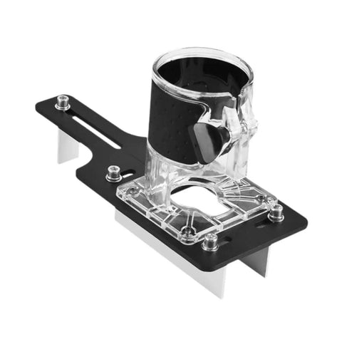Front view of 2 In 1 Invisible Fastener Slotting Bracket For Cabinet Furniture Assembly And Wood Router Base Mortising Jig, Heavy Duty Aluminum Alloy Construction, DIY Friendly, Lets You Slot, Align, And Assemble Cabinets With Ease