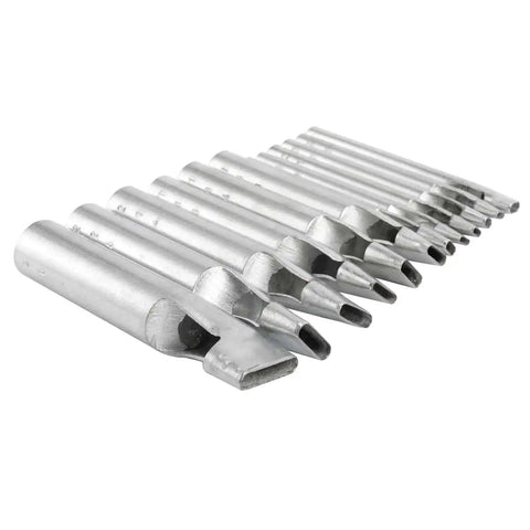 Leather Craft Oval Hole Punch Set For Belt And Watch Band Making Hardened Carbon Steel Oblong Punches 12 Piece