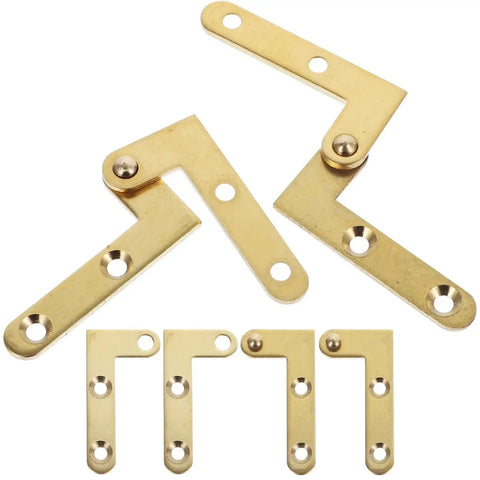 4 Sets Up And Down Pivot Door Hinges For Kitchen Cabinets Rotating 360 Degree Copper Finish Hidden Rotatable Hardware