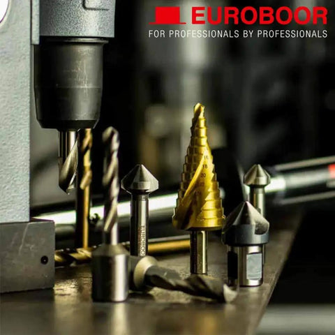 Assorted Euroboor drill bits including 5/16 Inch HSS Twist Drill Bit For Magnetic Drill Press With Weldon Shank 2 Inch Cut Depth