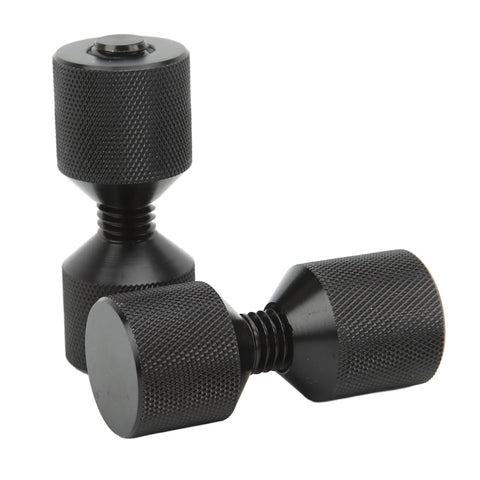 Two Hole Pipe Flange Alignment Pins in anodized black aluminum for automotive, marine, and machinery, showing precise threading.