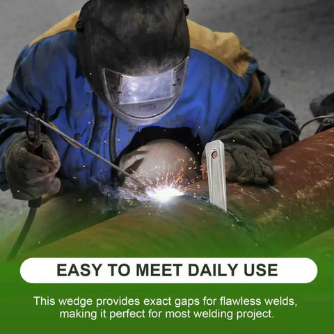 Welder using 5 Inch Steel Welding Wedge And Pipe Spacer Wedge For Leveling And Alignment during welding project