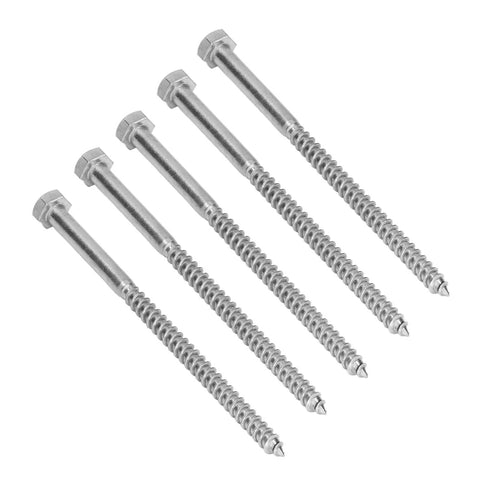 Rugged A2 70 Stainless Steel Hex Lag Screws, Self Tapping Wood Screws For DIY Carpentry And Wood Structures, M8 X 140Mm