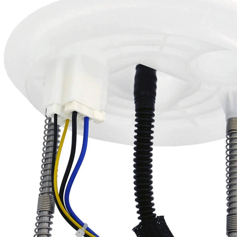 Close-up of Fuel Pump Module Assembly For Ford Escape 2013 To 2016 And Lincoln MKC 2015 To 2016 L4 1.6L And 2.0L Gas Includes Fuel Pump Sending Unit Tank Seal Replacement E2598M FG1530 showing wires and connectors