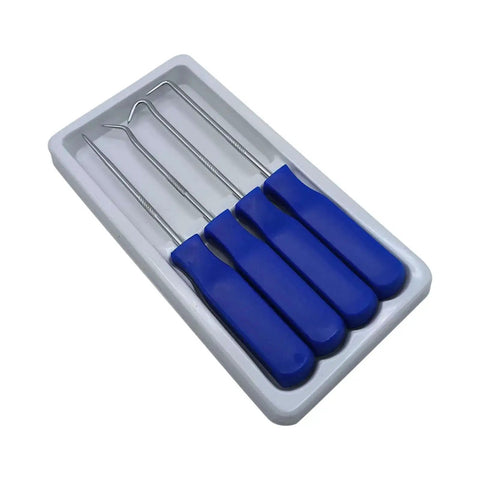 4 Piece Hook And Pick Tool Set Pro Grade Stainless Steel With PVC Ergonomic Non Slip Handles For Coffee Machine Repair