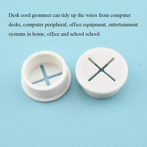 4 Pack White Flexible Rubber Desk Grommets 1 Inch Hole Covers For Cable Management Cord Pass Through Wire Organization Desk Wire Holes