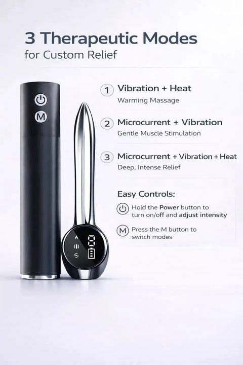 Motorized Heated Muscle Scraper Tool For Fascia Release And Full Body Contouring with display showing modes and controls