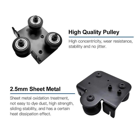 3D Printer Extruder Backplate For Anet I3 Series, X Axis Fixing Panel With 2.5mm Thick Sheet Metal and High Quality Pulley