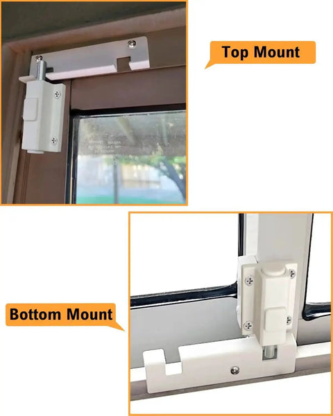 Sliding Door Lock For Glass And Patio Doors, 2.5 Inch Long By 1.5 Inch Wide, Fits Frames At Least 2 Inches Wide, Top and Bottom Mount