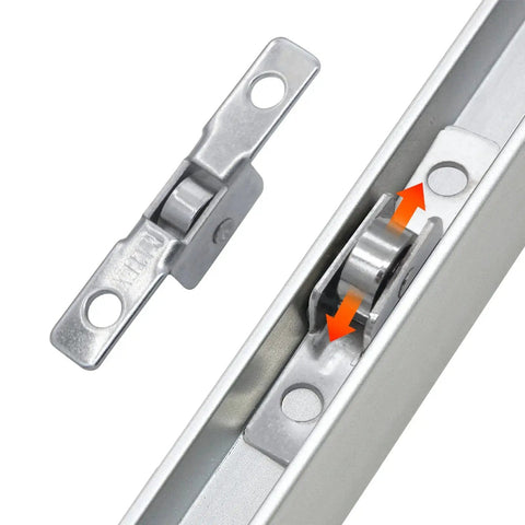 36 Pack Three Eighths Inch Metal Sliding Window Rollers With Universal Metal Axles installed in a window track, showing single wheel pulley.