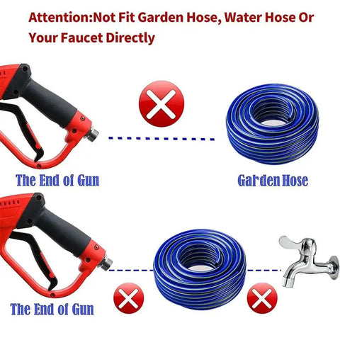 Upgraded Pressure Washer Gun With 47 Inch Extension Wand And 7 Inch 30 Degree Curved Rod M22 Fitting warning not fit garden hose