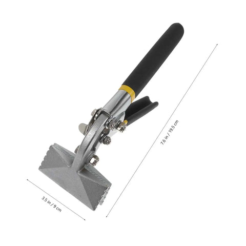 3 Inch Hand Seamer Metal Bending Tool For Sheet Metal And Roofing Straight Jaw Pliers with anti-slip grip and measurement overlay