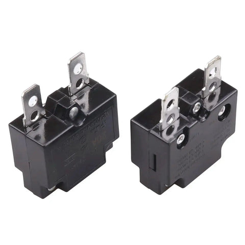 2 Pack Thermal Circuit Breaker 20 Amp Auto Reset Overload Protector for 125 250V AC 50V DC L2 Series, compact design in black
