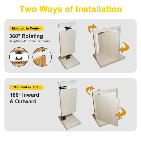 Heavy Duty Hidden Door Hinge With 600Lb Load Bearing And 360 Degree Pivot for secret doors and cabinets installation methods