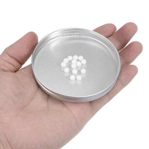 uxcell 28pcs zirconia ceramic bearing balls, 5mm diameter, white, in metal tin held in hand