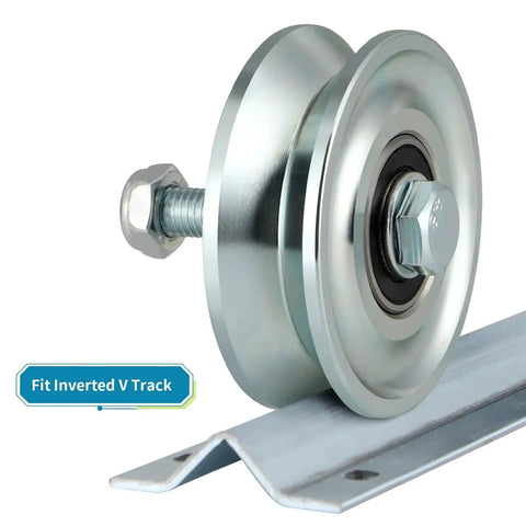 3 Inch V Groove Gate Wheel With Double Bearings For Inverted V Track Rolling Gate Caster Heavy Duty 2000 Lb Load Capacity