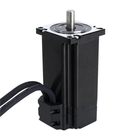 Front view of Beefy Closed Loop Stepper Motor 4.0Nm Servo Encoder 1000PPR 4000CPR with 10mm shaft for CNC machines and robotics.