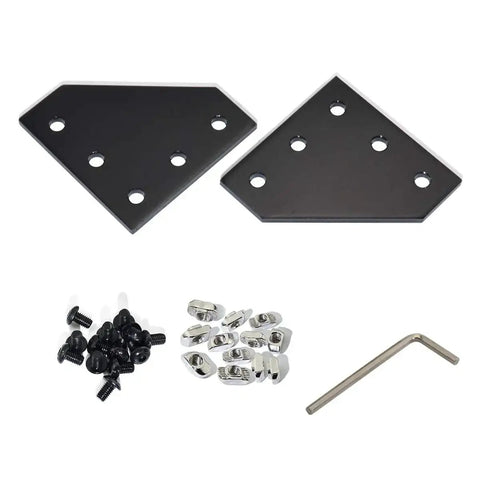 10 Piece L Shape Corner Brackets For 20x20 Aluminum Profiles 60x60x4mm Heavy Duty Pro Grade Joint Plate Connector Set