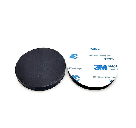 Two Inch Wide Round Silicone Rubber Bumper Feet One Quarter Inch Thick Adhesive Backed Pads for Furniture Appliances and Equipment