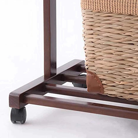 M8x125 Threaded Stem One Point Five Inch Nylon Swivel Caster Wheels With Brake installed on wicker furniture