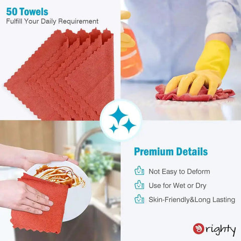 Bulk 50 Pack Microfiber Cleaning Rags For Cars And Home, Lint Free Non Scratch Shop Towels, Streak Free Auto Care Towels, Glass Safe All Purpose Lint Free Rags, 11.5 By 11.5 Inches, Red