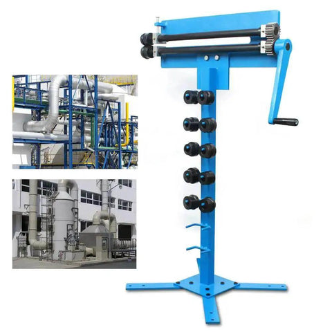 Bead Roller For Sheet Metal With Twelve Dies, Heavy Duty Rotary Beading Machine shown with additional setup images.