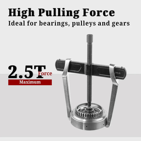 6 Inch 2 Jaw Gear Puller For Internal And External Removal Of Pulleys Bearings Gears And Flywheels, demonstrating 2.5T pulling force.