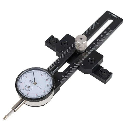 0.01mm Precision Table Saw Gauge Dial Indicator For Dead On Blade Alignment And Miter Slot Calibration, Fits 0.75 Inch T Slot And U Slot