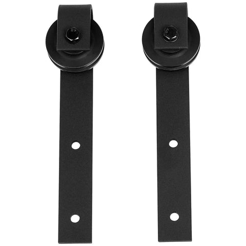 Amazon Basics Sliding Barn Door Hardware Kit 6.6 Foot J Shape Matte Black Carbon Steel 200 Lb Capacity Designed For 36 Inch Doors