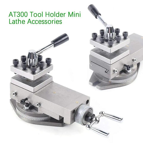 Pro Grade AT300 Mini Lathe Tool Rest Assembly With Quick Change Tool Post Holder Portable Lathe Setup For Metalworking