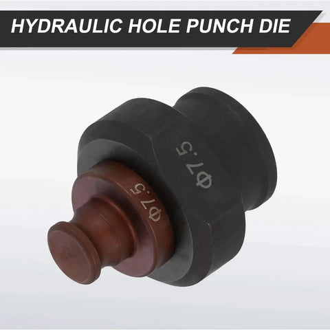 Hydraulic Hole Punch Die 7.5mm Round Hole For Electric Punching Machine Kit MHP-20 JP-20 with 40Cr Steel, burgundy and black finish