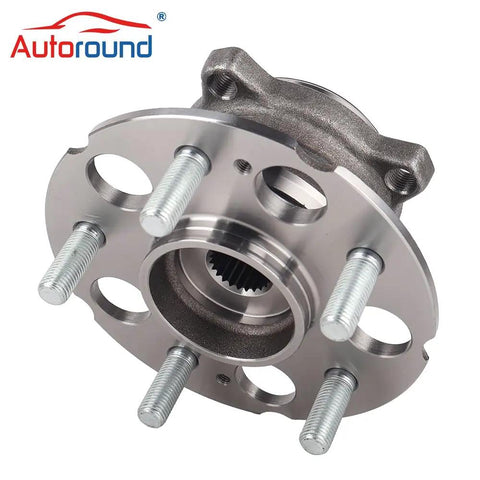 Front view of rear wheel hub and bearing assembly for AWD rigs with ABS fits 2013 2015 Acura RDX and 2012 2016 Honda CR V